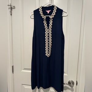 Lilly Pulitzer Jane Shift size 14 - navy with beautiful gold trim